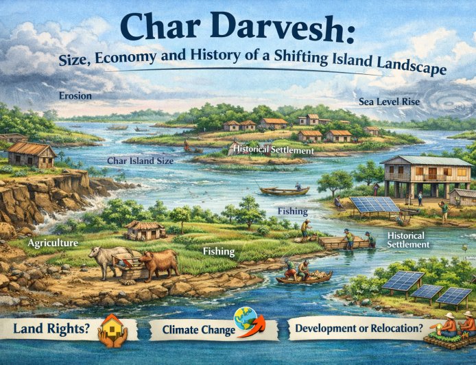 চর দারবেশ: আয়তন, অর্থনীতি ও ইতিহাস