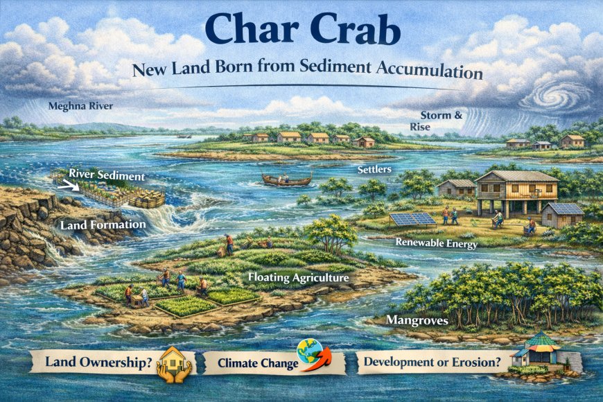 চর কাঁকড়া: পলি সঞ্চয়ে জন্ম নেওয়া নতুন ভূমি